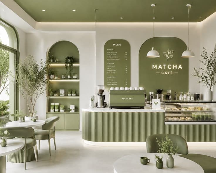 Matcha Café interior designed by Elevio Interiors